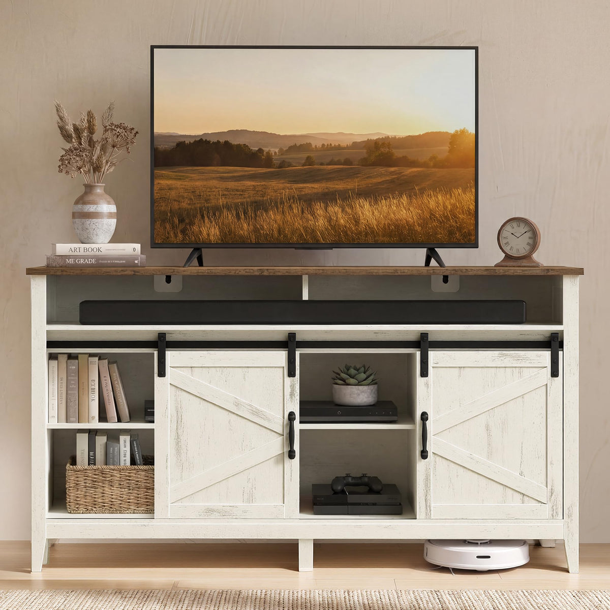 Tall Farmhouse TV Stand with Door H844212