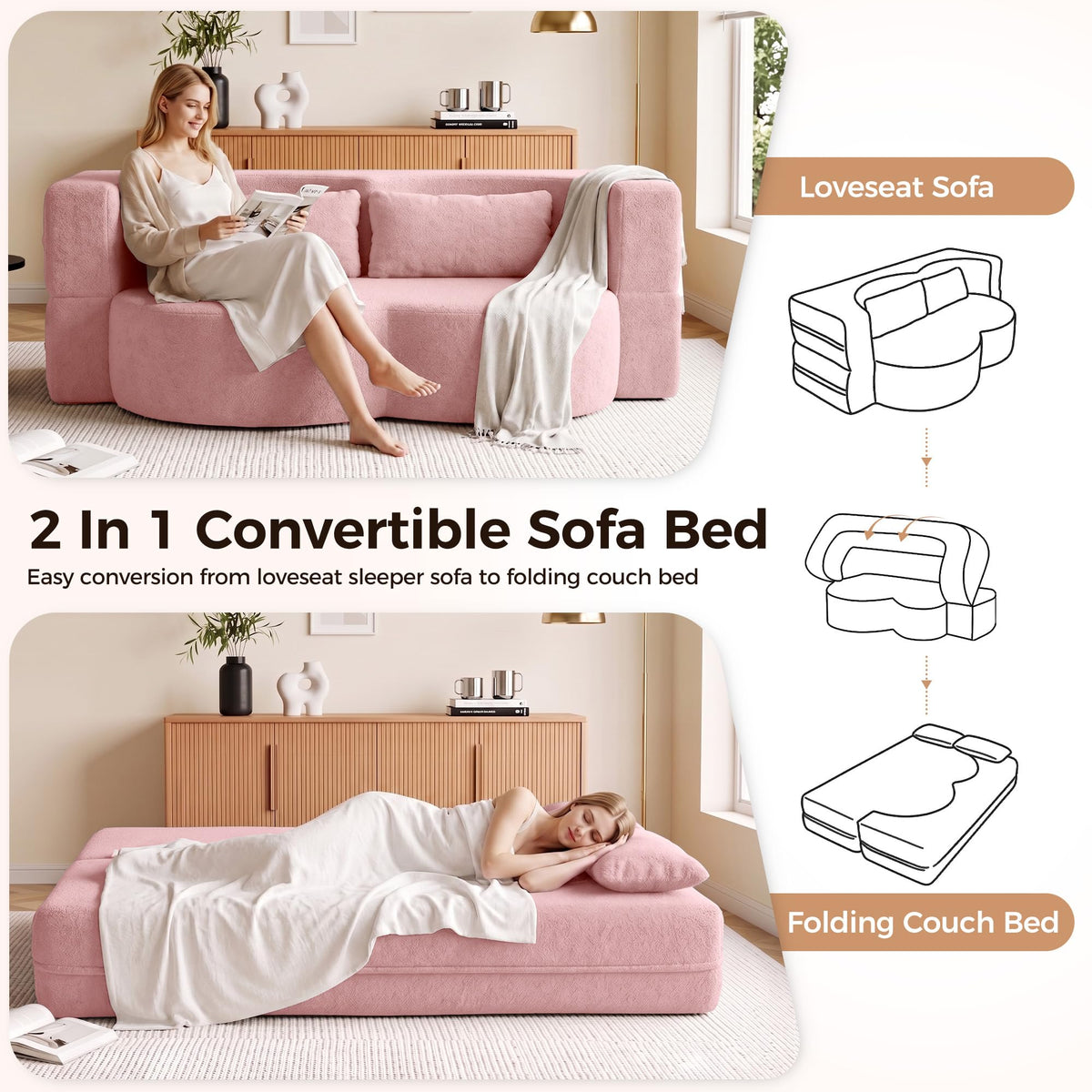 78" Convertible Folding Sofa Bed Full Size Y6260