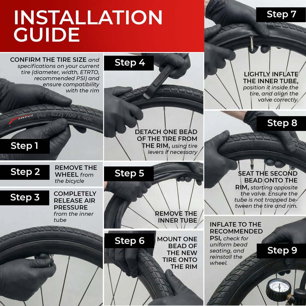 700x40c Gravel Bike Tire & Tubes Schrader Foldable 28" B277662