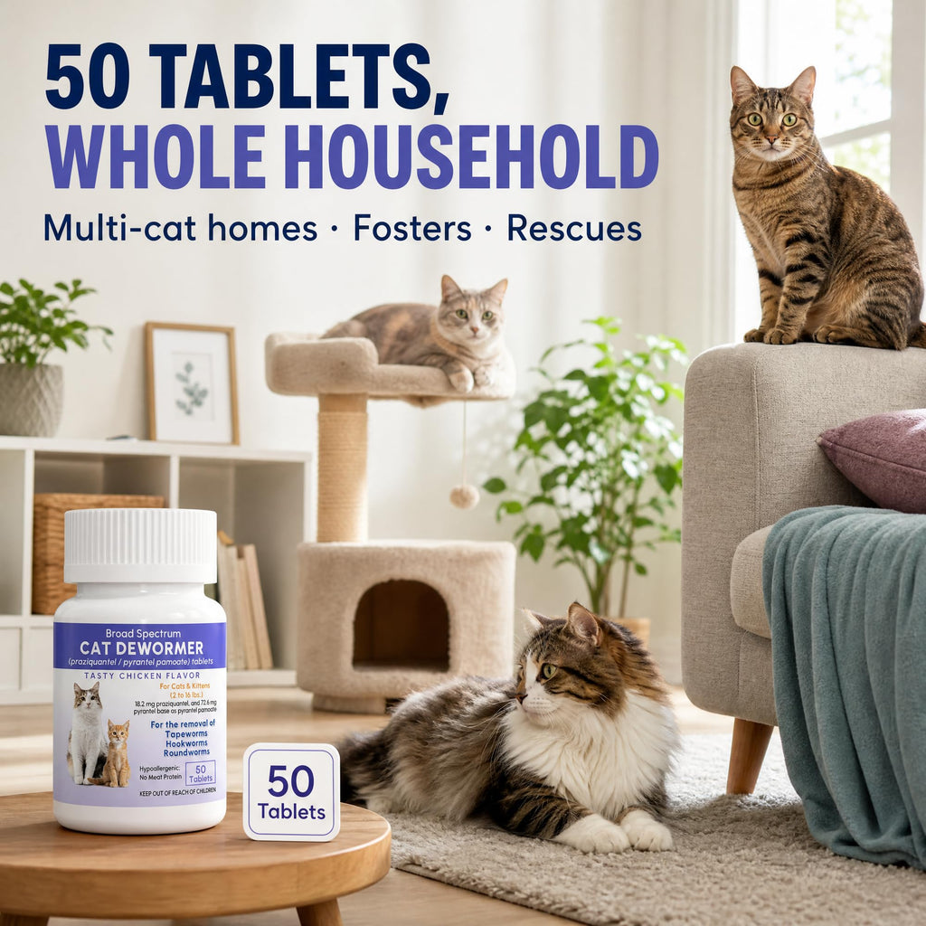 Broad Spectrum Cat & Kitten Dewormer 50 Tablets P2425