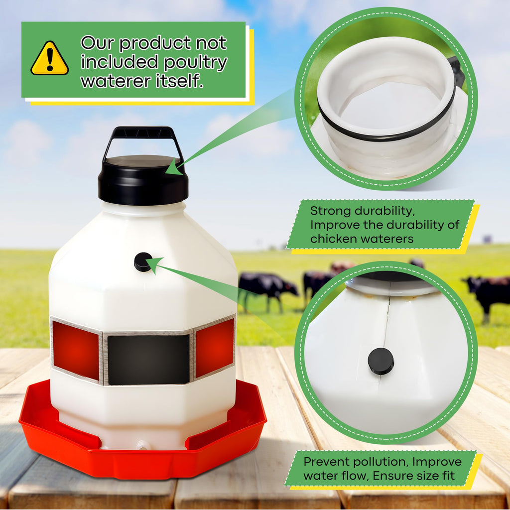 10 Replacement Cap 4 O Ring Black Poultry Waterer Part F8174