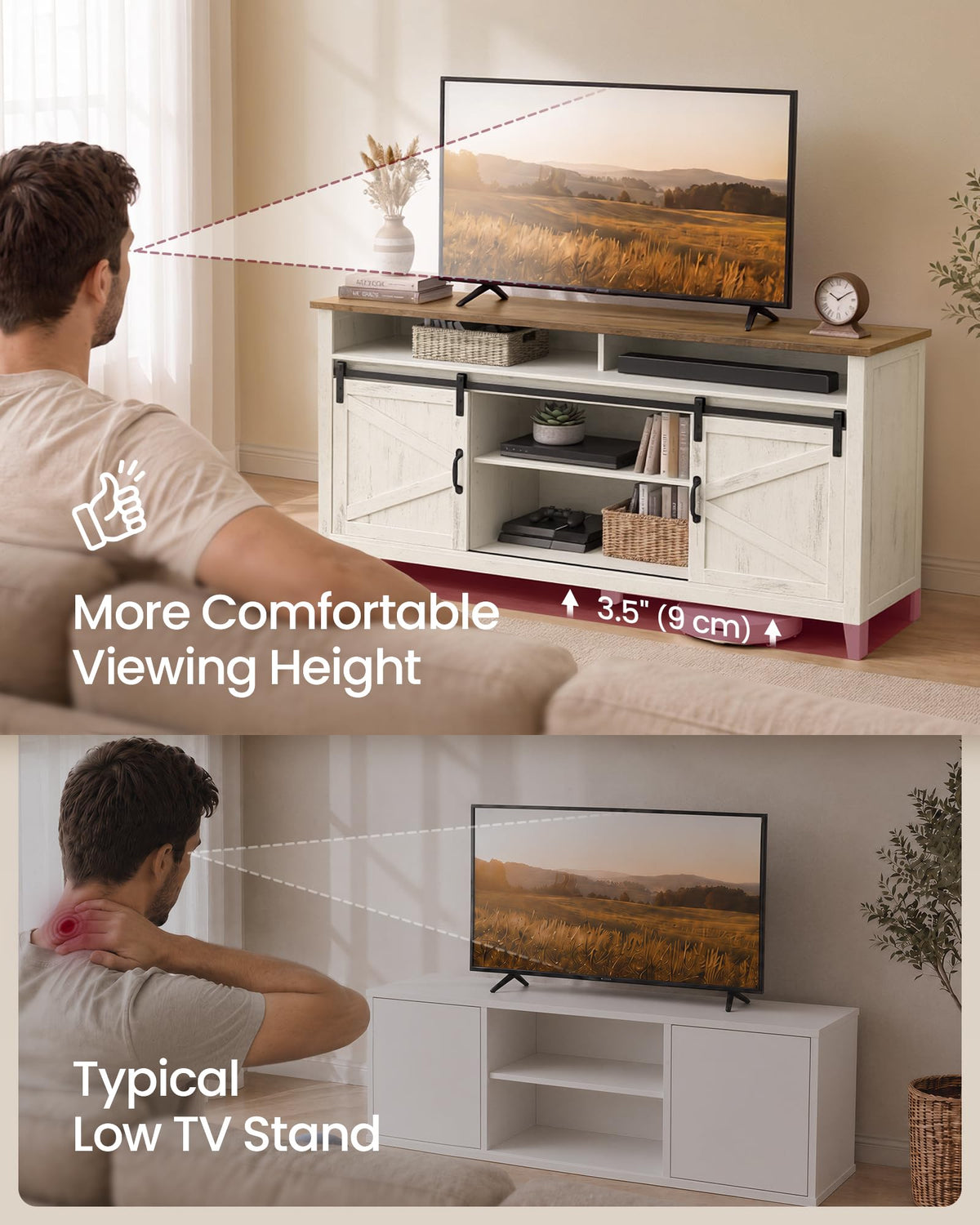 Tall Farmhouse TV Stand with Door H844212