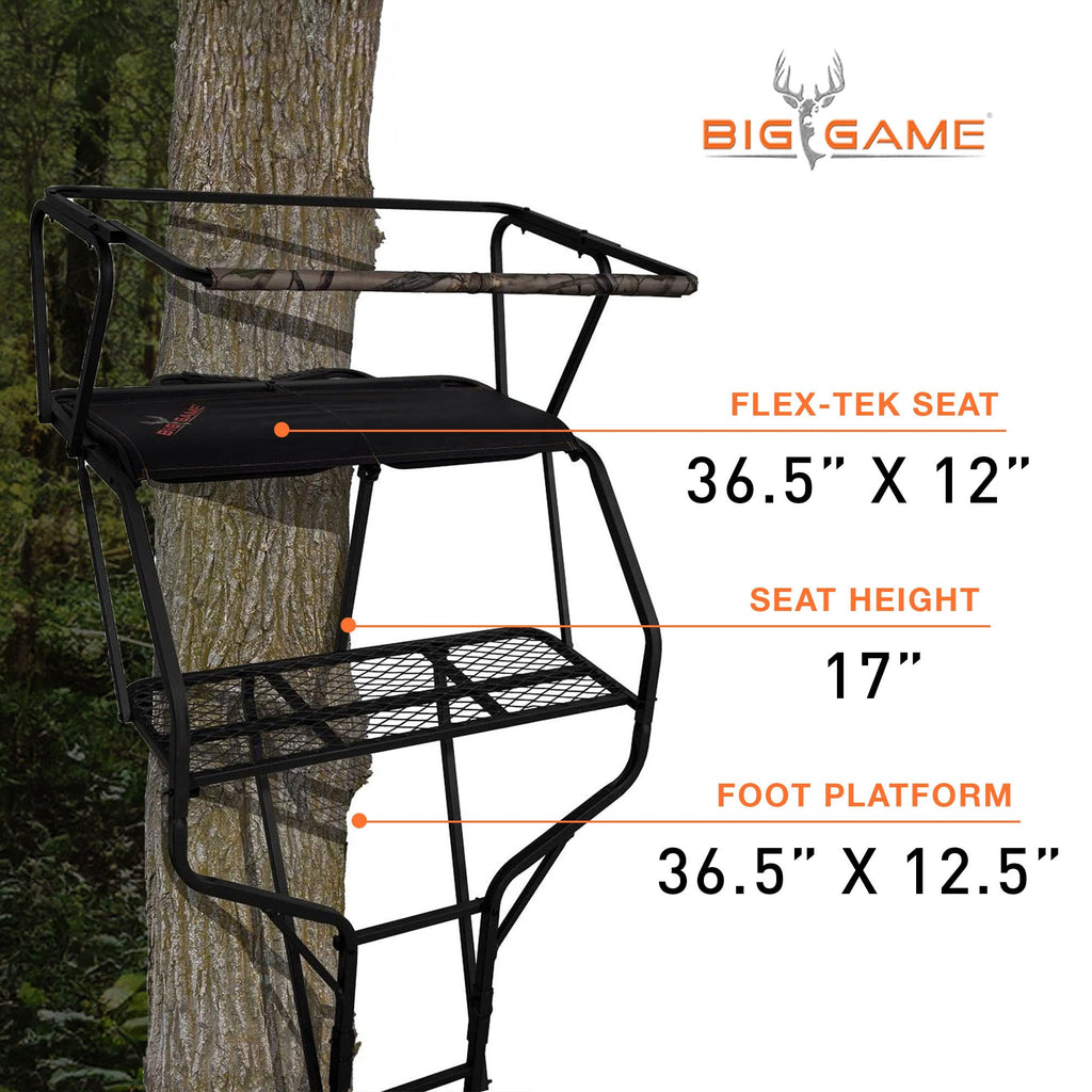 2 Person 18 Foot Tall Portable Hunting Tree Ladder Stand (2 Pack) D869