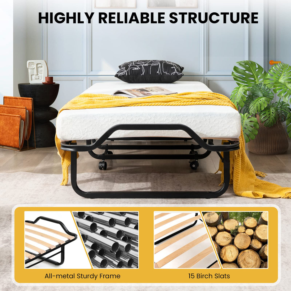 78.5” x 31” Folding Bed with 5” Memory Foam Mattress D751685