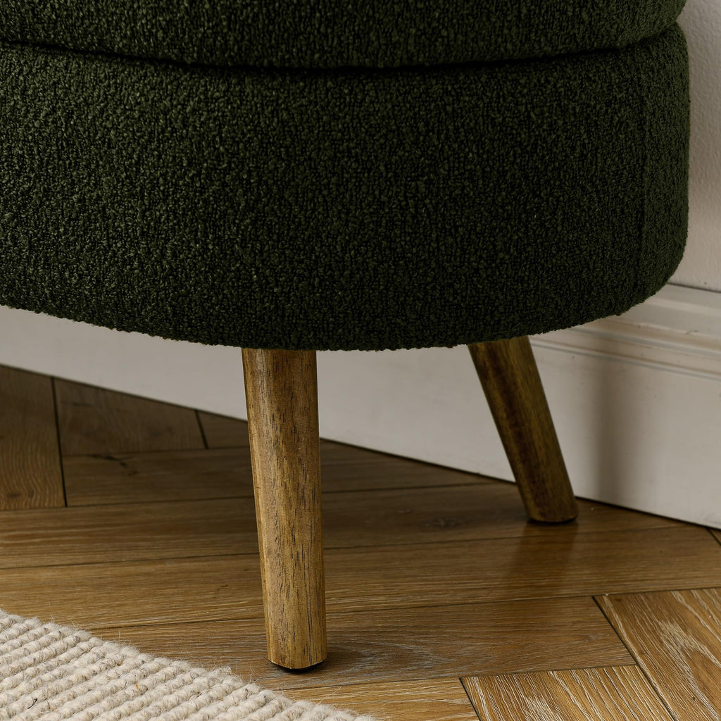Green Oval Storage Ottoman Bench D678042