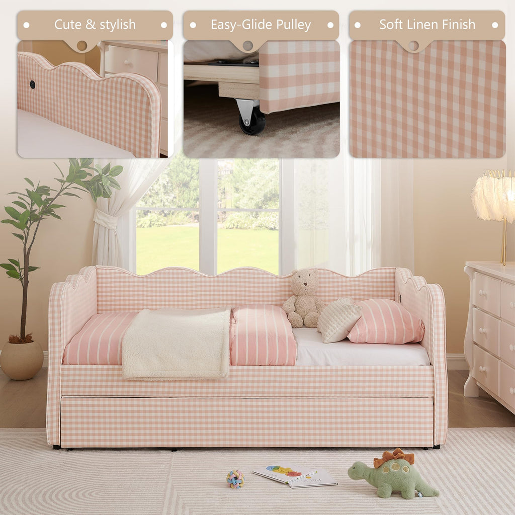 Twin to King Upholstered Daybed with Pop Up Trundle Bed B998922