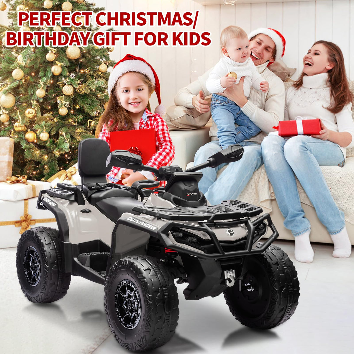 24V 2 Seater 4WD Electric ATV Toy Car with Bluetooth O3197