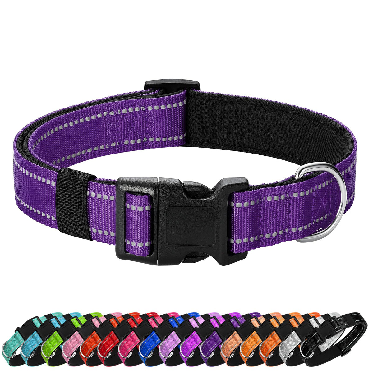 Reflective Adjustable Nylon Dog Collar D6778
