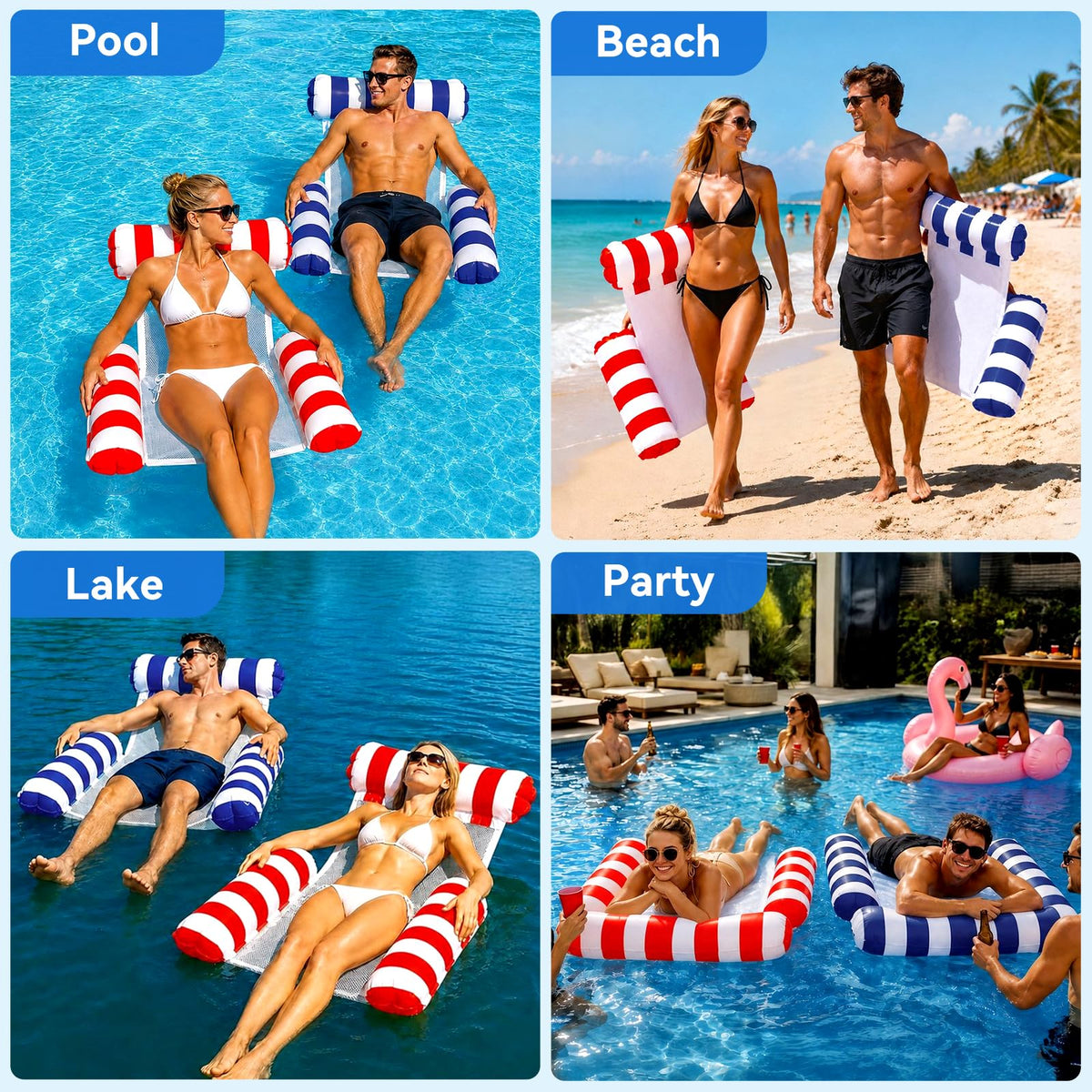 2 Pack Inflatable Pool Float Chair E296