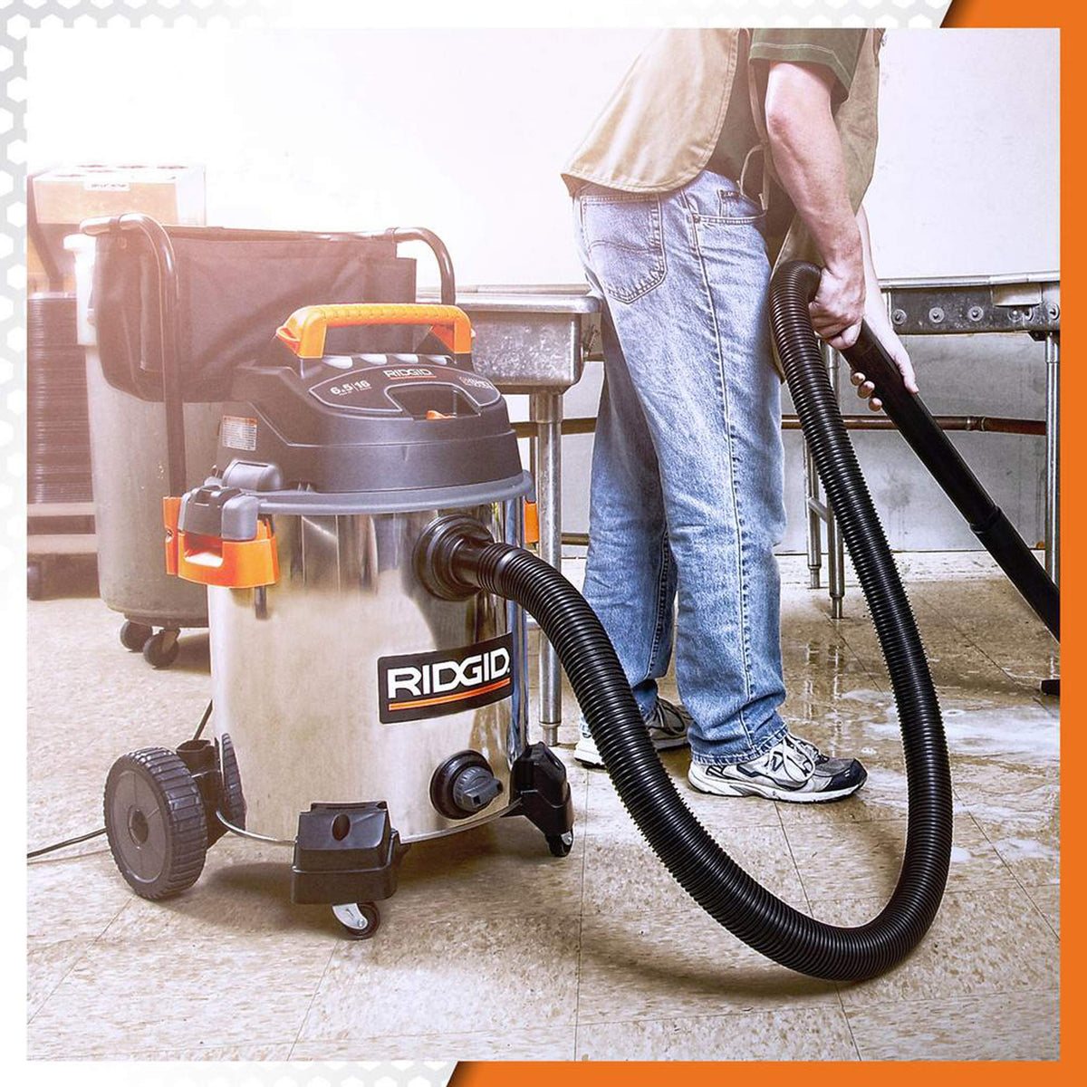 16 Gallon 6.5 Peak HP Stainless Steel Wet Dry Shop Vacuum F54108