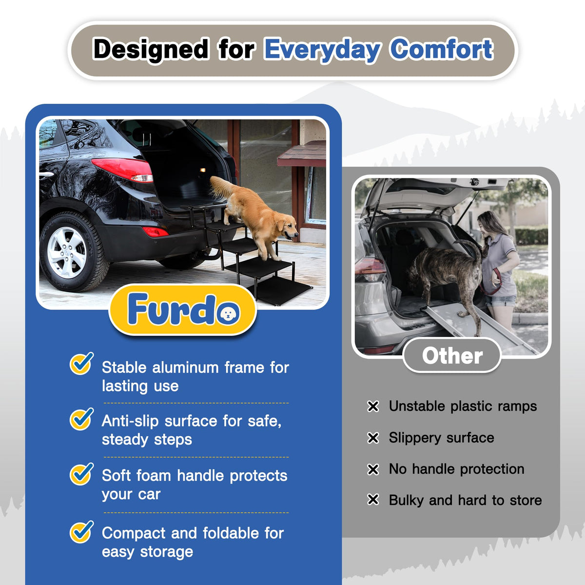 Foldable Non-Slip Dog Stairs U418051