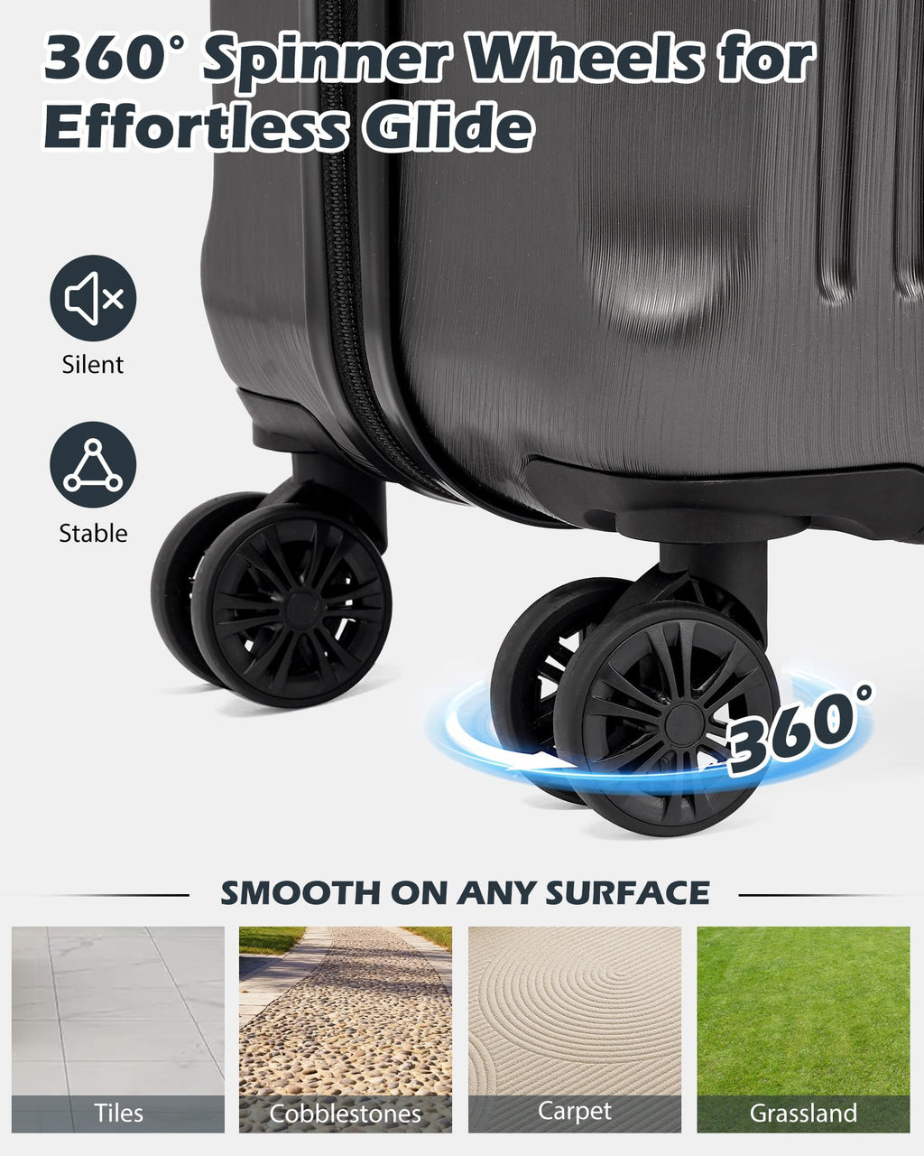 PC+ABS Hardshell Luggage with TSA Lock and Spinner Wheels S3446
