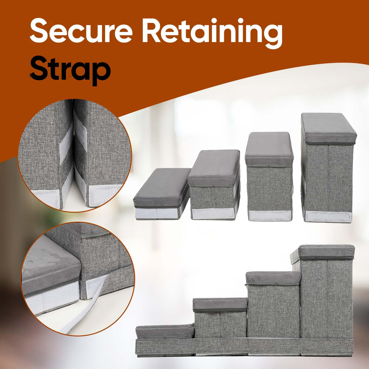 Foldable Pet Stairs with Storage J555