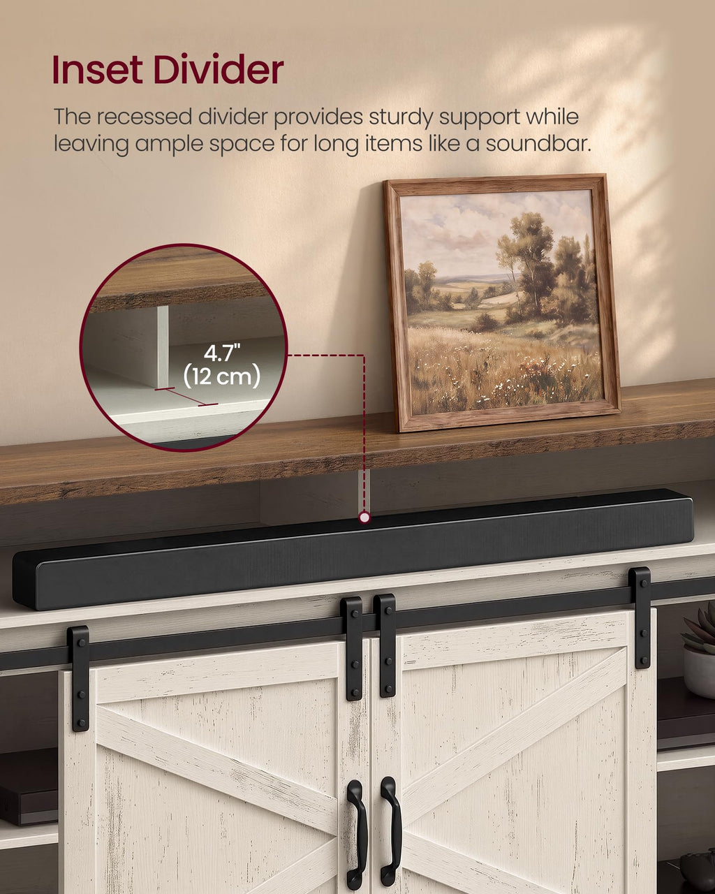 Tall Farmhouse TV Stand with Door H844212