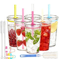 16 oz Plastic Tumbler Cup with Lid and Straw, 6 Pack O38796