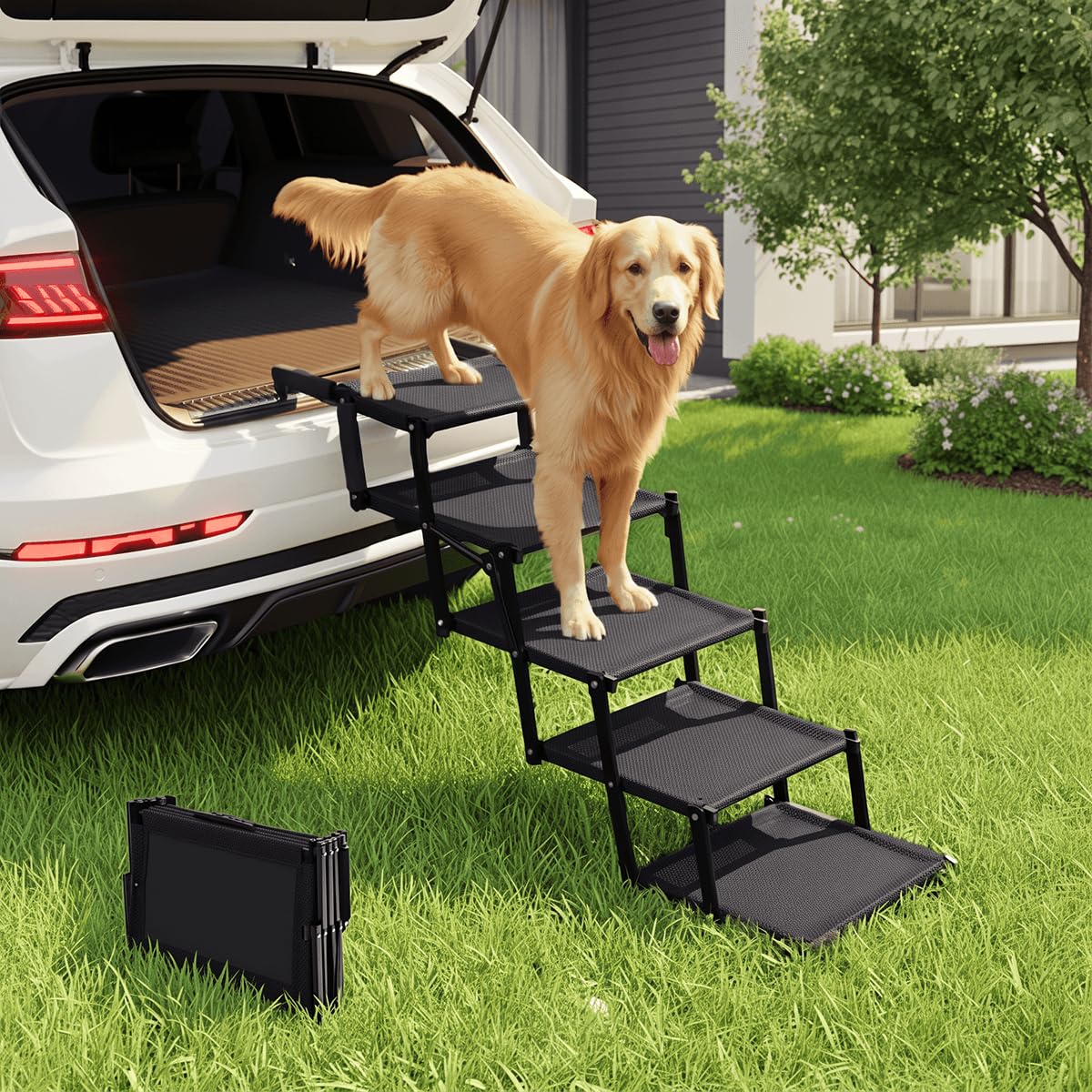 Foldable Dog Stairs 5 Steps Non-Slip A450