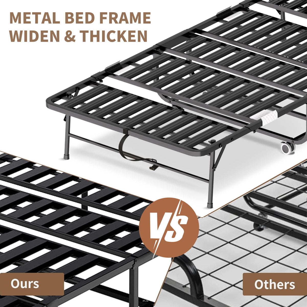 Folding Bed with Mattress & Headboard W754