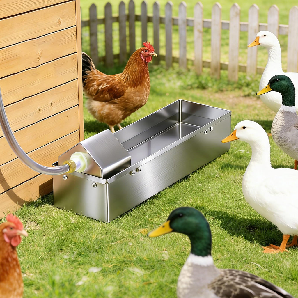 1 Gallon Stainless Metal Automatic Chicken Waterer Dispenser G601773