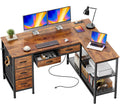 47 Inch L Shaped Desk with Power Outlets Z805