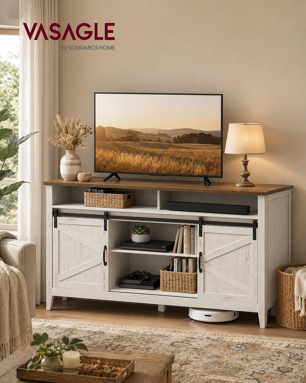 Tall Farmhouse TV Stand with Door H844212