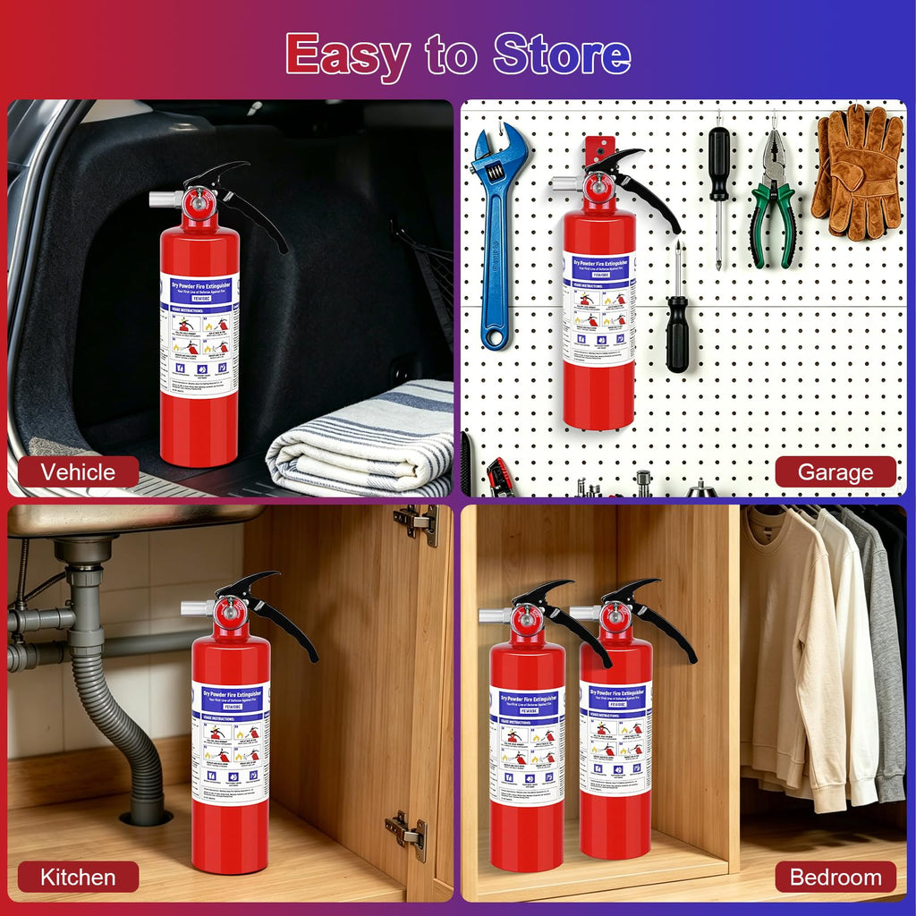 2 Pack 2.5 lb ABC Dry Chemical Fire Extinguishers Y874