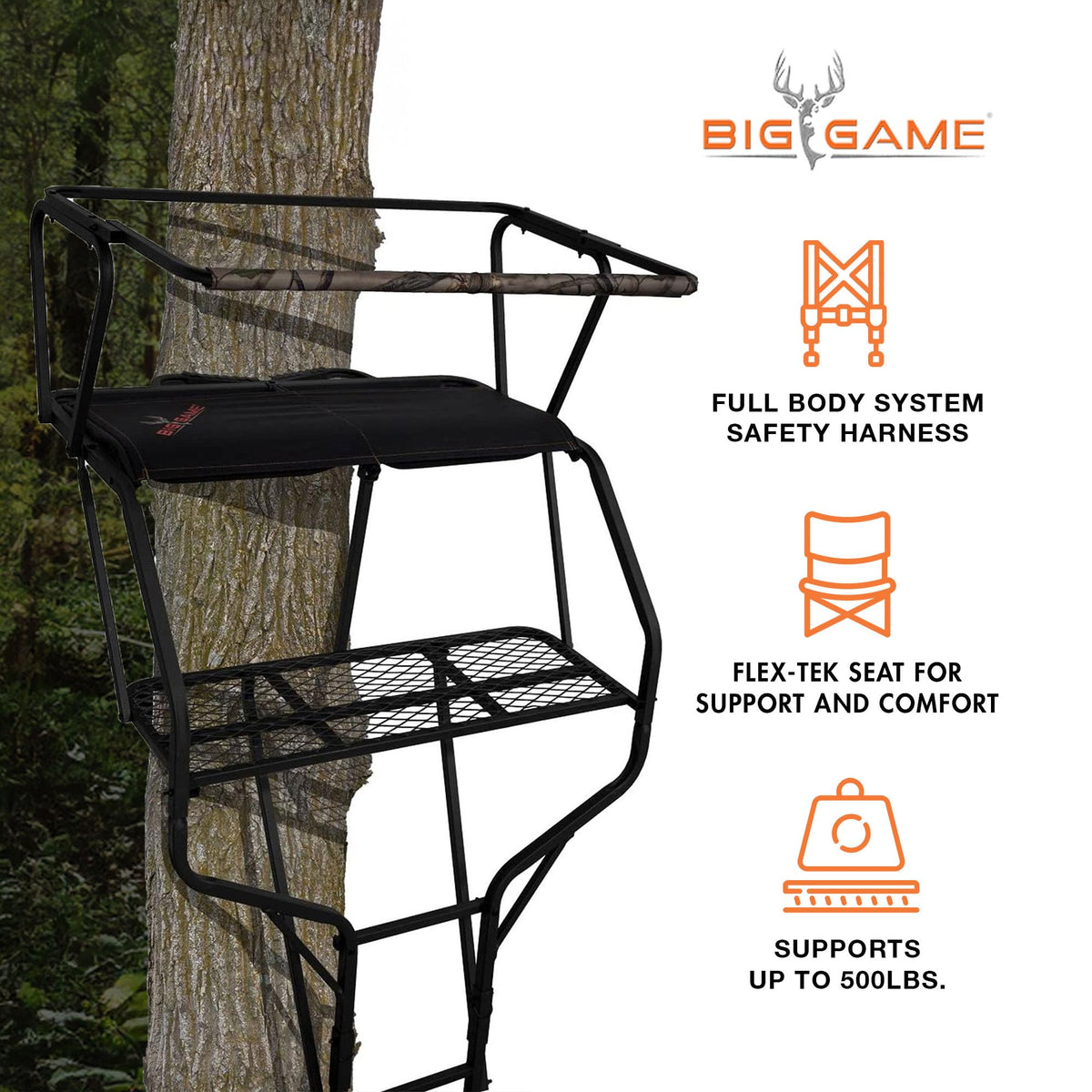 2 Person 18 Foot Tall Portable Hunting Tree Ladder Stand (2 Pack) D869