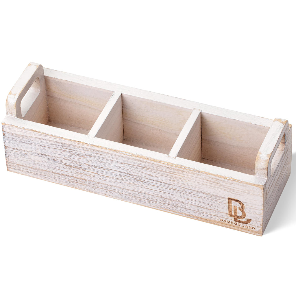 Wooden 3 Slot Tea Bag Organizer E6361