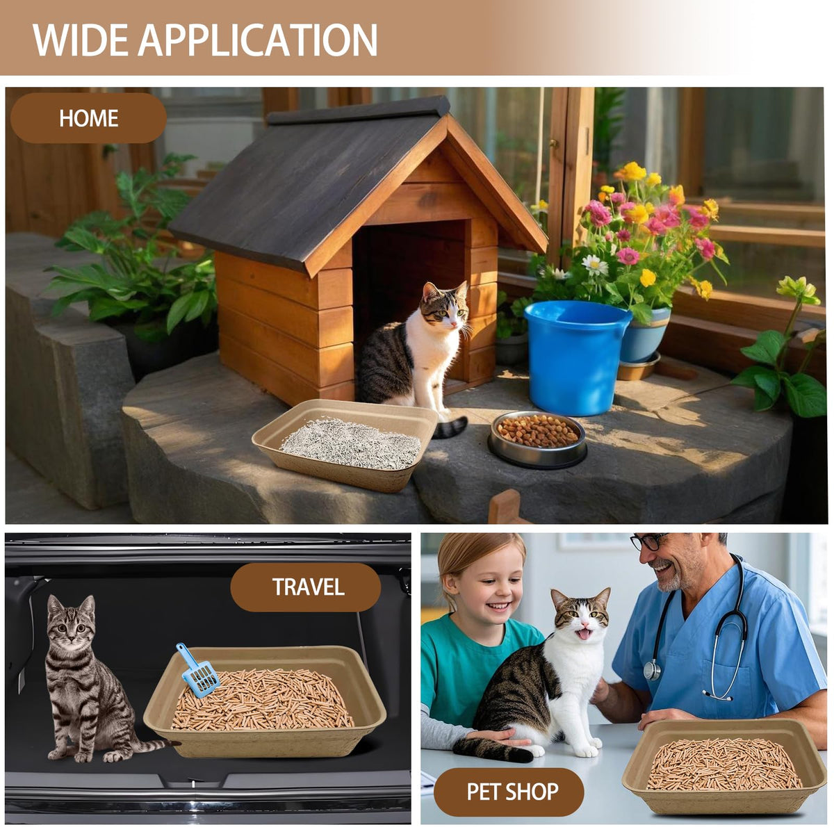 8 Pack Disposable Cat Litter Box W7828