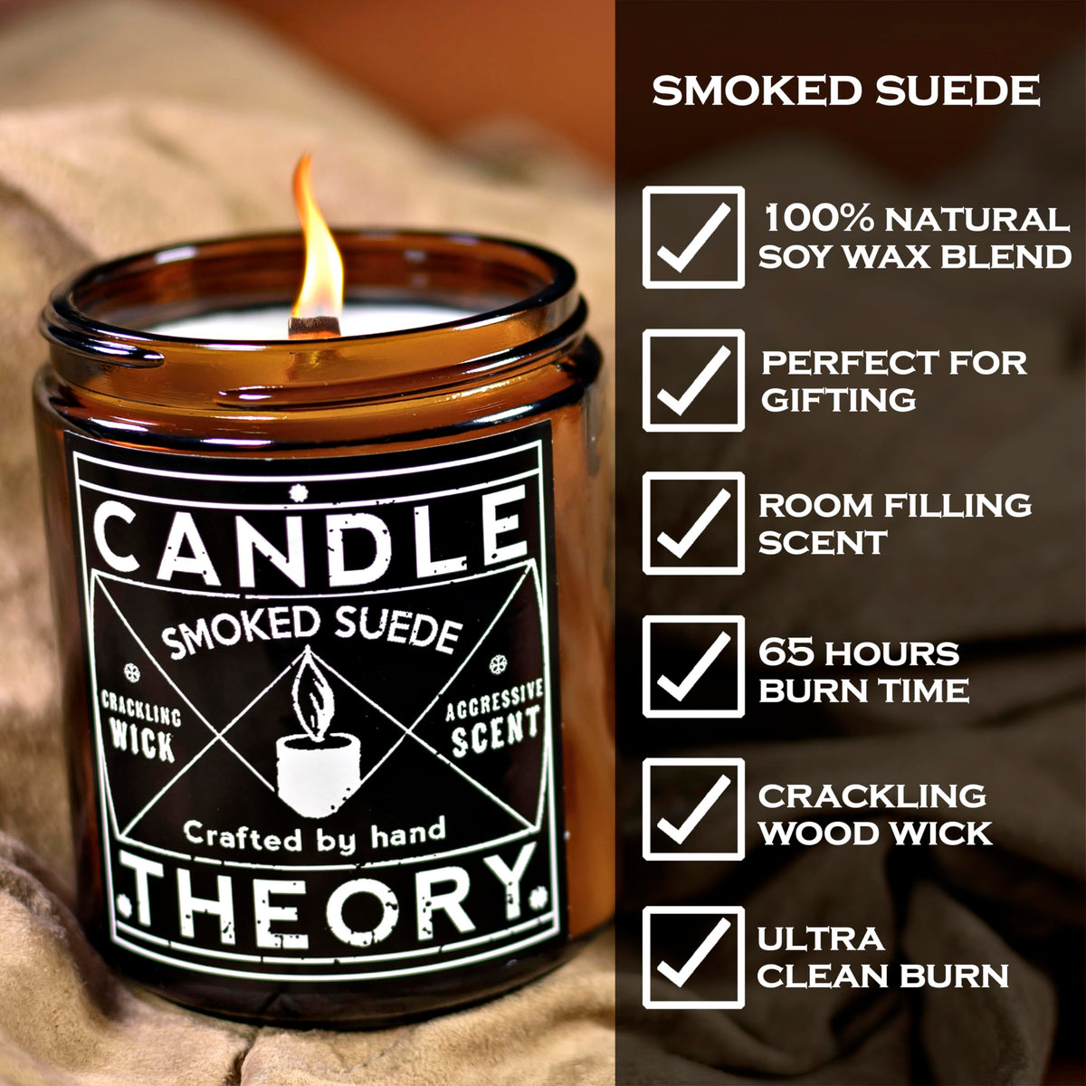 Scented Candle Gift Set with Wood Wicks, 3 4oz Candles U5663