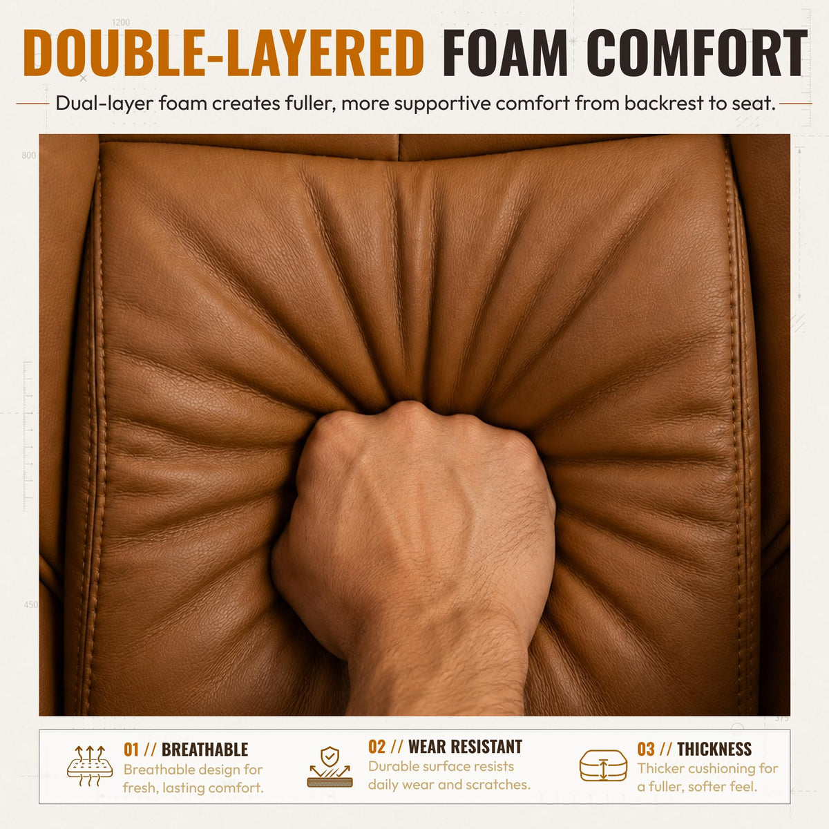 Big and Tall Gaming Chair with Footrest Brown F997