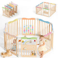 Foldable Wooden Baby Playpen, 45 x 45 x 24 inches B7285