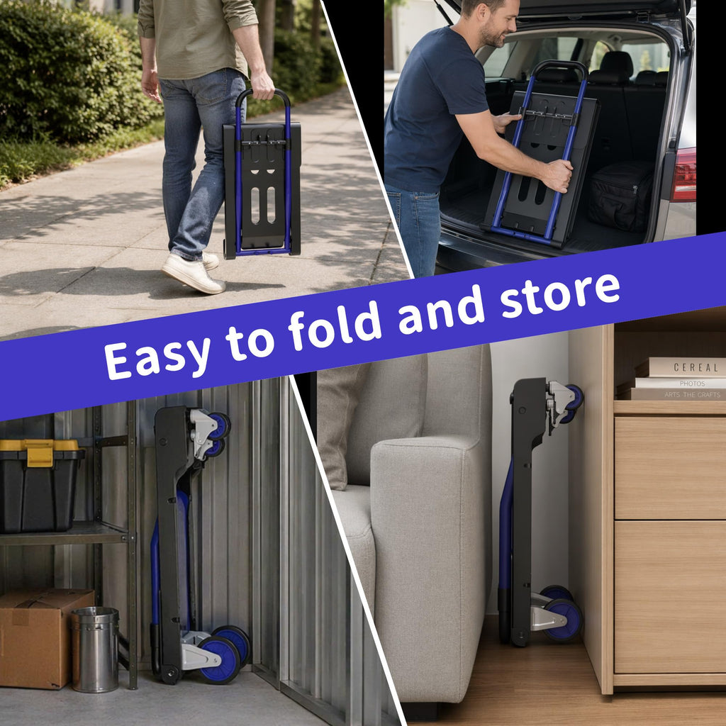 3-in-1 Folding Hand Truck 330lbs Portable Dolly Cart with Adjustable Handle J12195