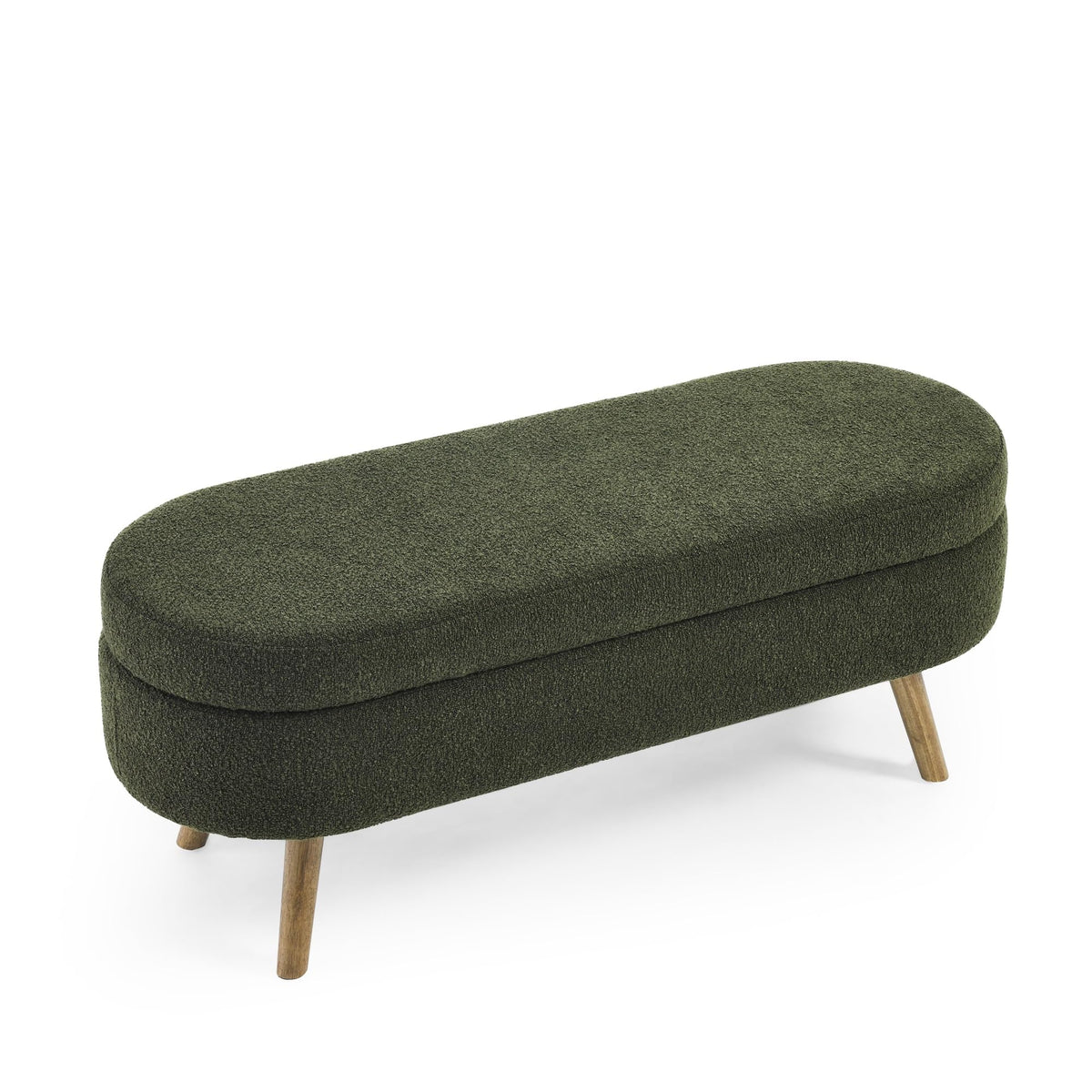 Green Oval Storage Ottoman Bench D678042