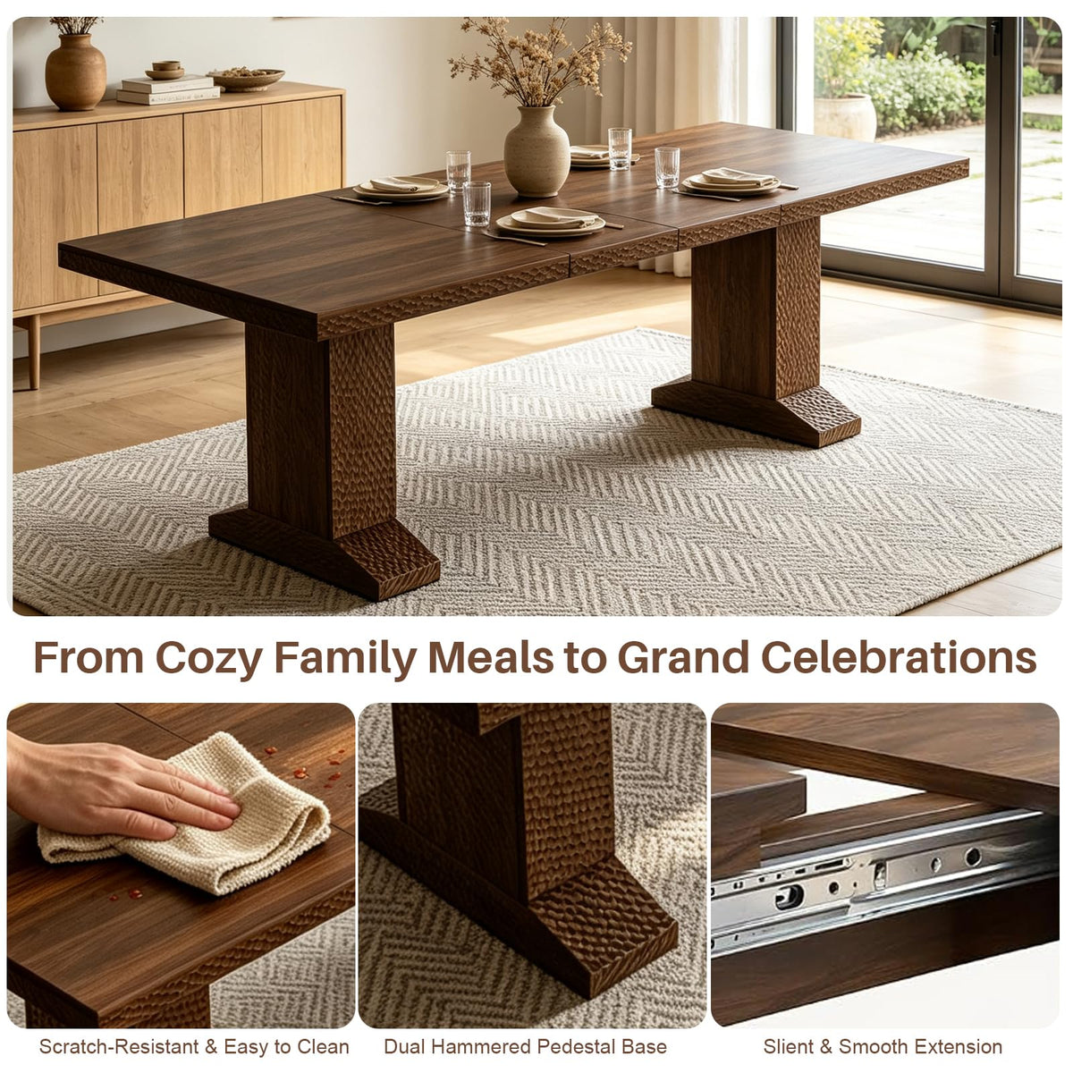 Extendable Dining Table Set for 8 E57538