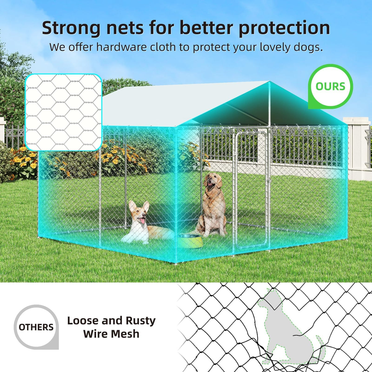 10'x10' Heavy Duty Outdoor Dog Kennel Y775