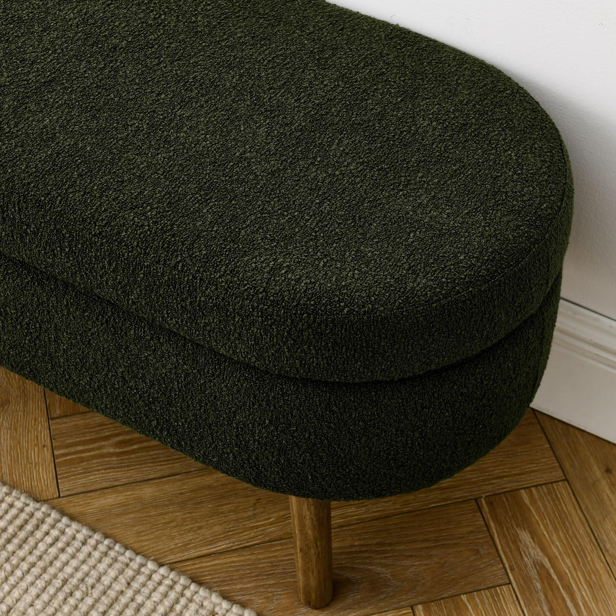 Green Oval Storage Ottoman Bench D678042