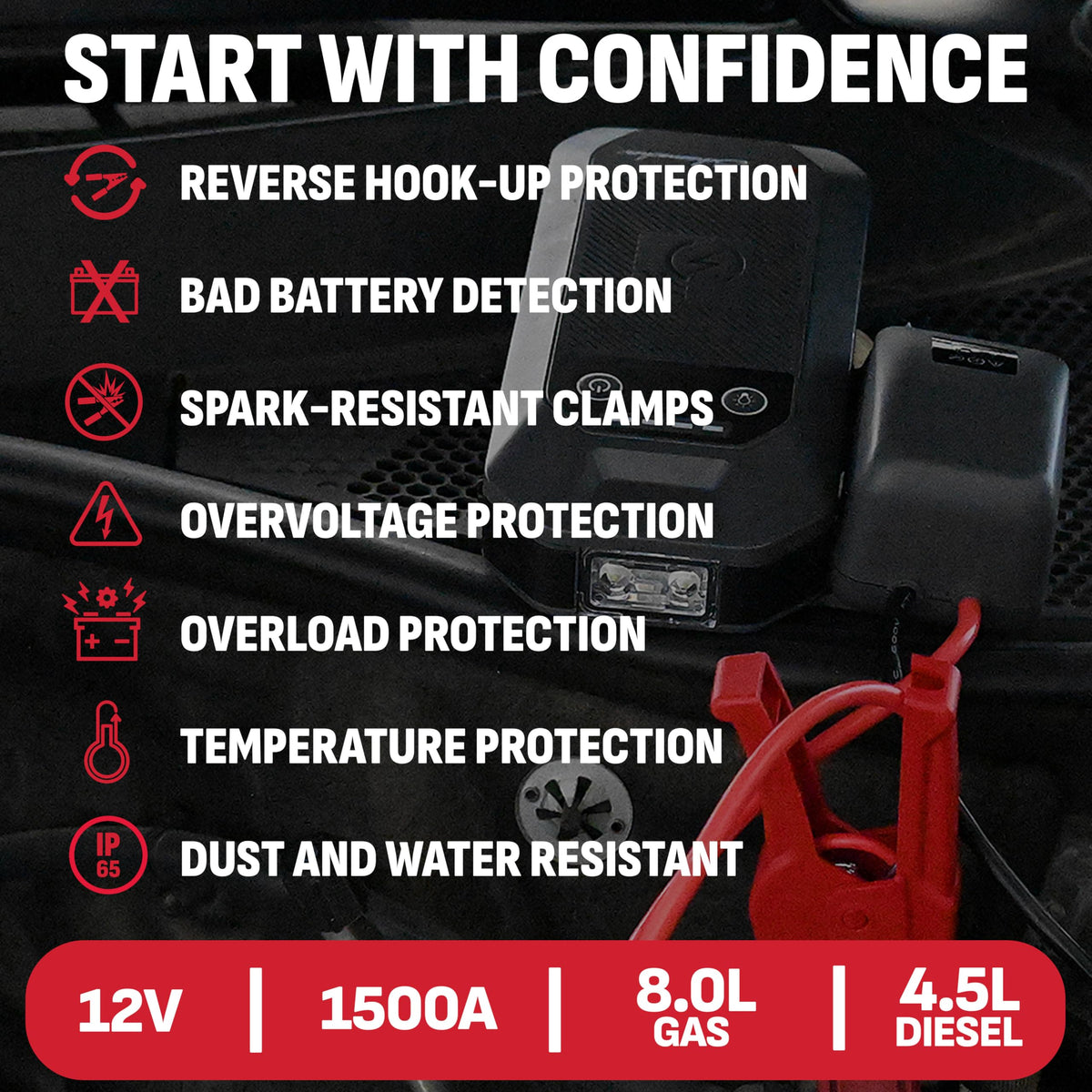 Portable Car Battery Jump Starter & Power Bank Z986