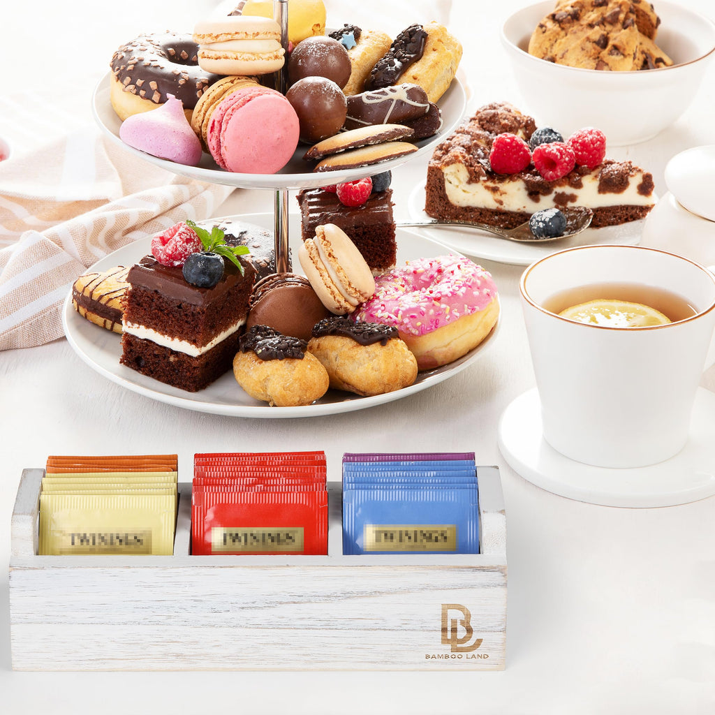 Wooden 3 Slot Tea Bag Organizer E6361