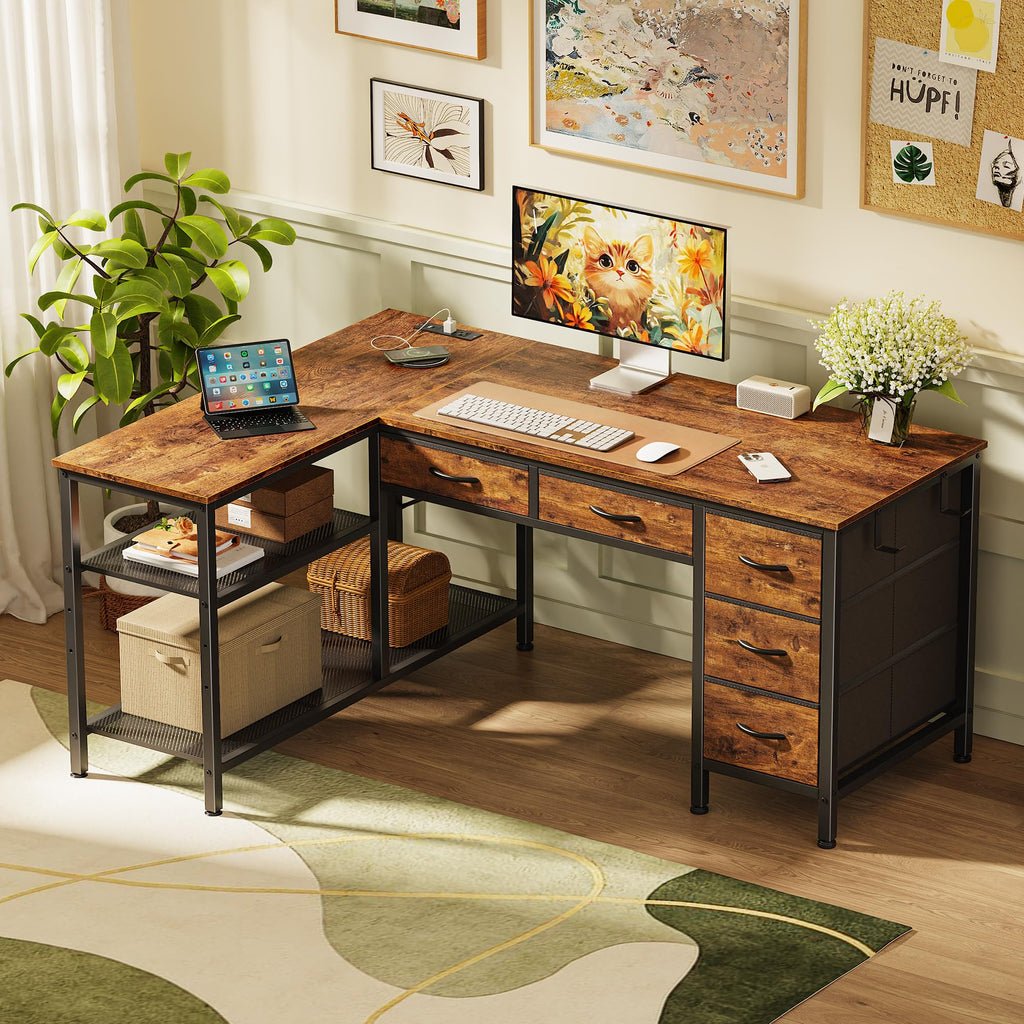 47 Inch L Shaped Desk with Power Outlets Z805