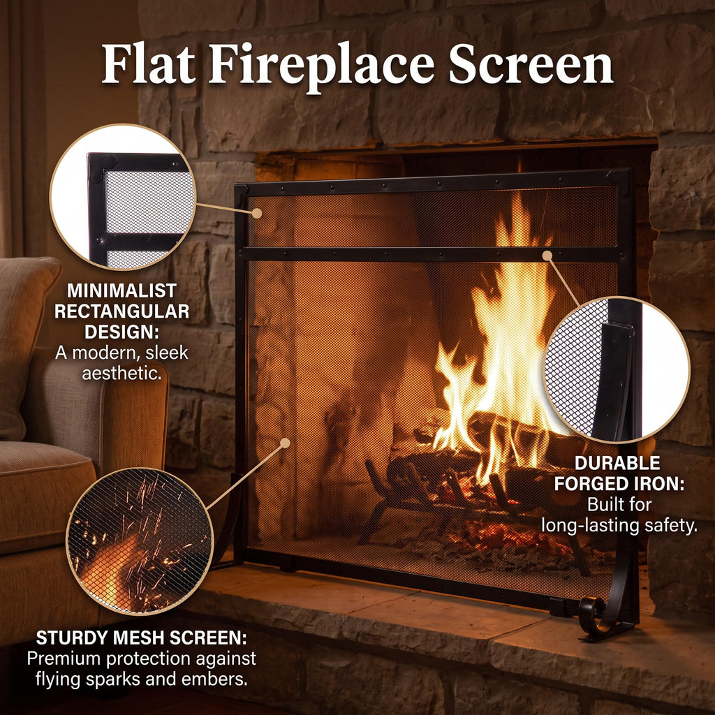 Black Metal Fireplace Screen H815